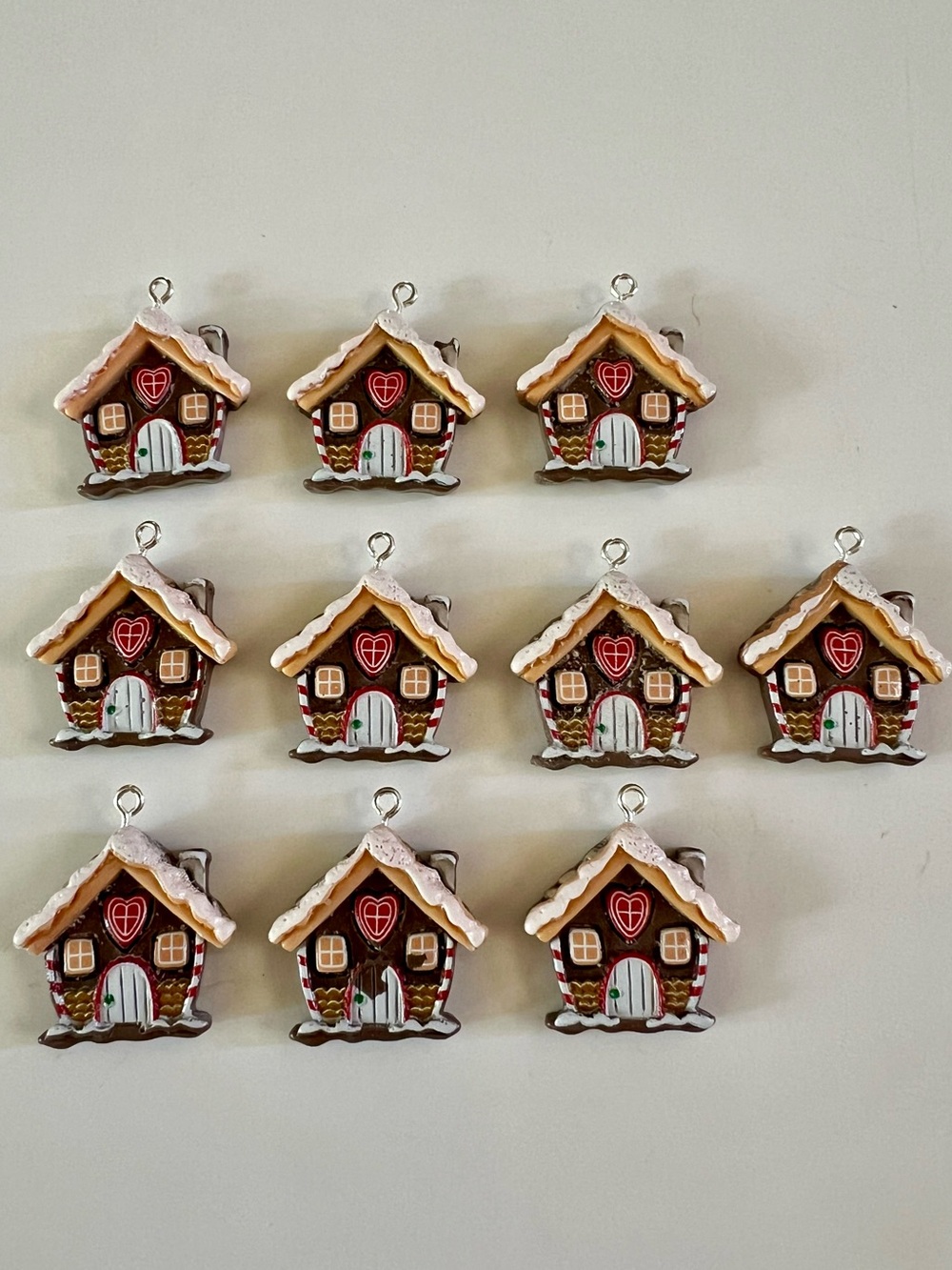10 pcs House Glitter White Blue Christmas Fake Bake Charms Slime Cabochon Resin